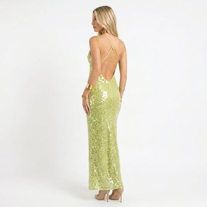 Kara Backless Sequin Maxi Dress