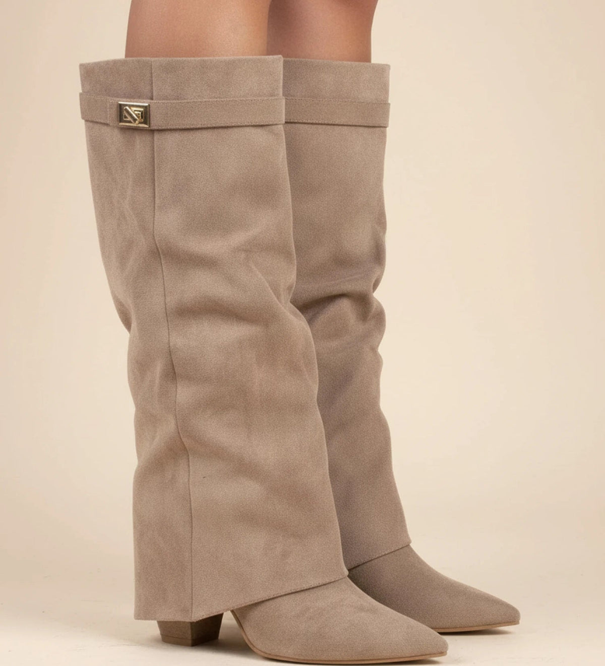 Knee-High Slouch Boots with Pointed Toe Design for Women - photo 1