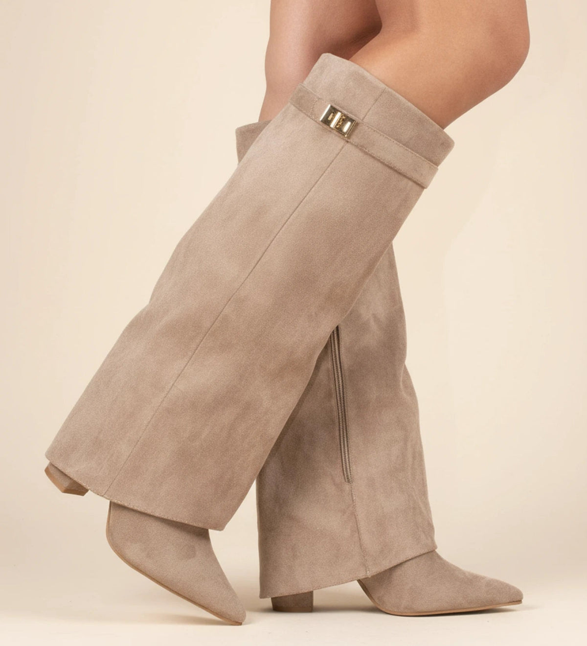 Knee-High Slouch Boots with Pointed Toe Design for Women - photo 2