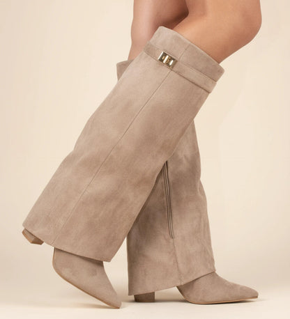 Knee-High Slouch Boots with Pointed Toe Design for Women - photo 2