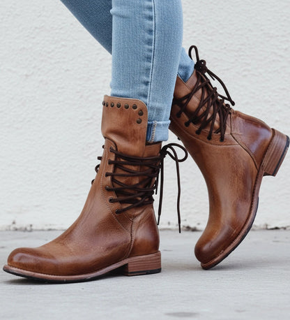 Lace-Up Comfort Boots with Cushioned Support Insole - photo 1