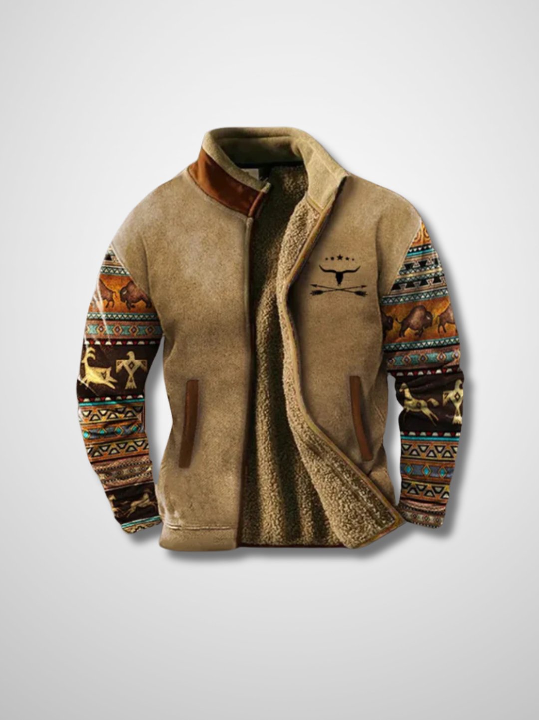Lewis Men's Sherpa-Lined Zip-Up Fleece Jacket