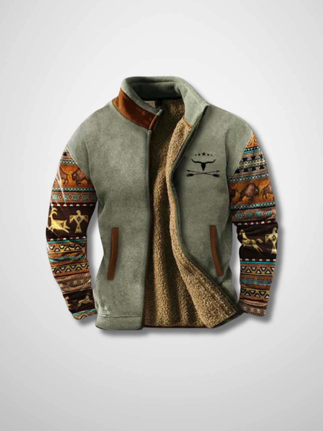 Lewis Men's Sherpa-Lined Zip-Up Fleece Jacket