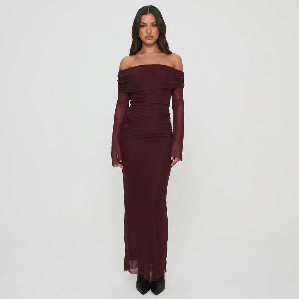 Lexi Tulle Bardot Maxi Dress