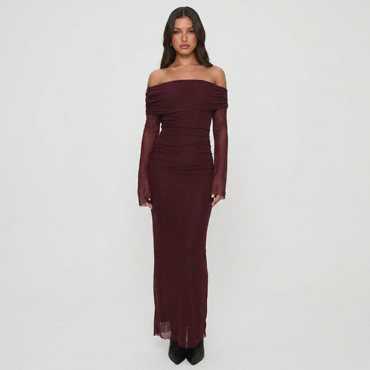 Lexi Tulle Bardot Maxi Dress