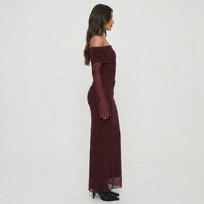 Lexi Tulle Bardot Maxi Dress