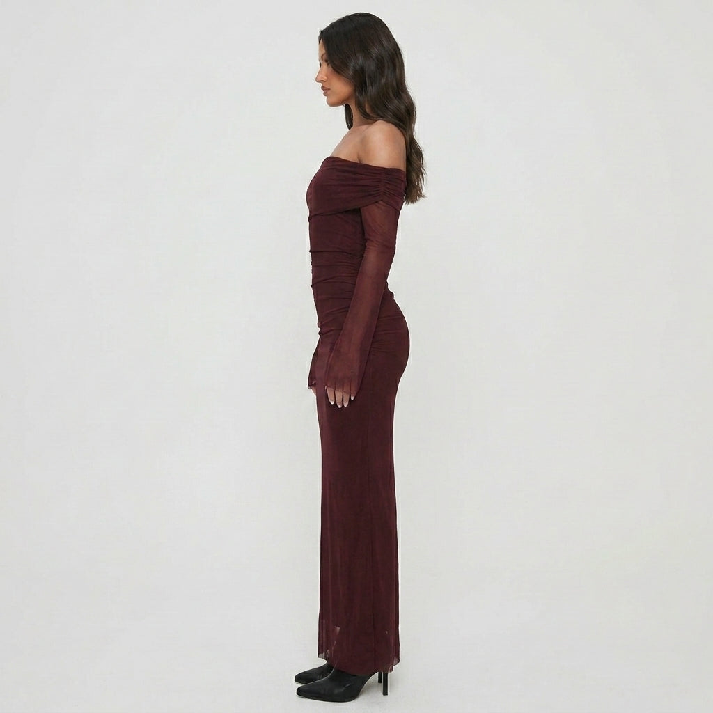 Lexi Tulle Bardot Maxi Dress