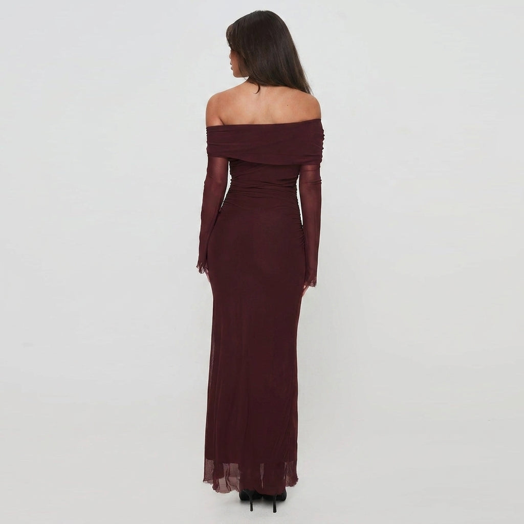 Lexi Tulle Bardot Maxi Dress