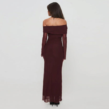Lexi Tulle Bardot Maxi Dress