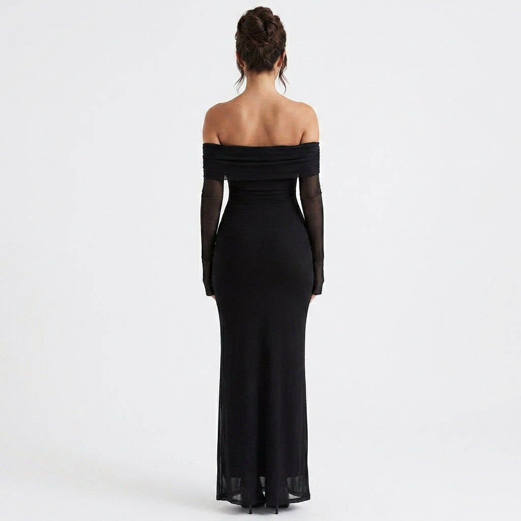 Lexi Tulle Bardot Maxi Dress