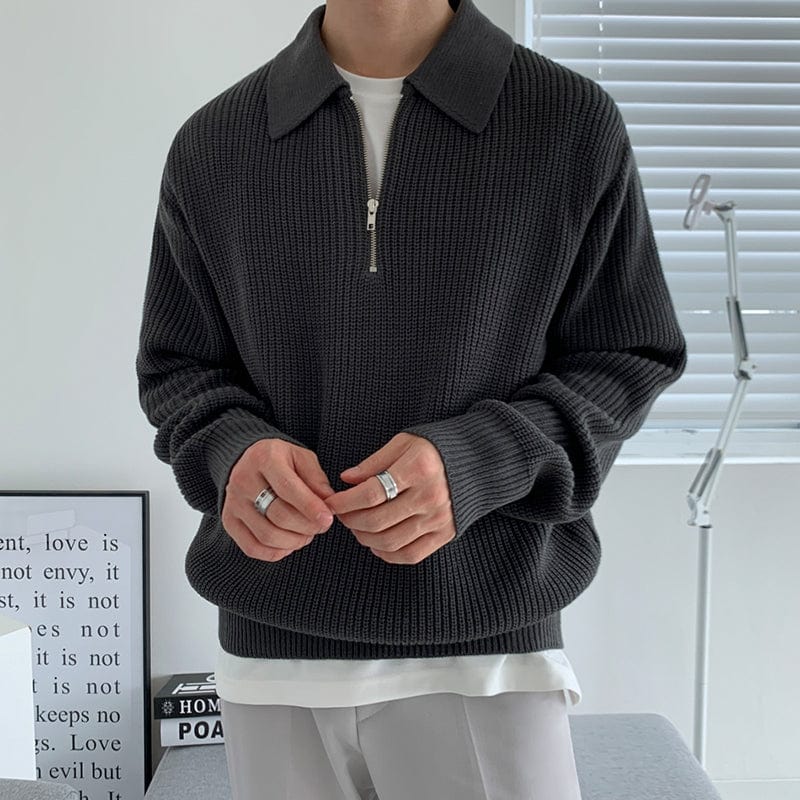Louis Men's Half-Zip Knitted Polo Jumper