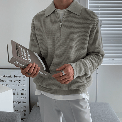 Louis Men's Half-Zip Knitted Polo Jumper