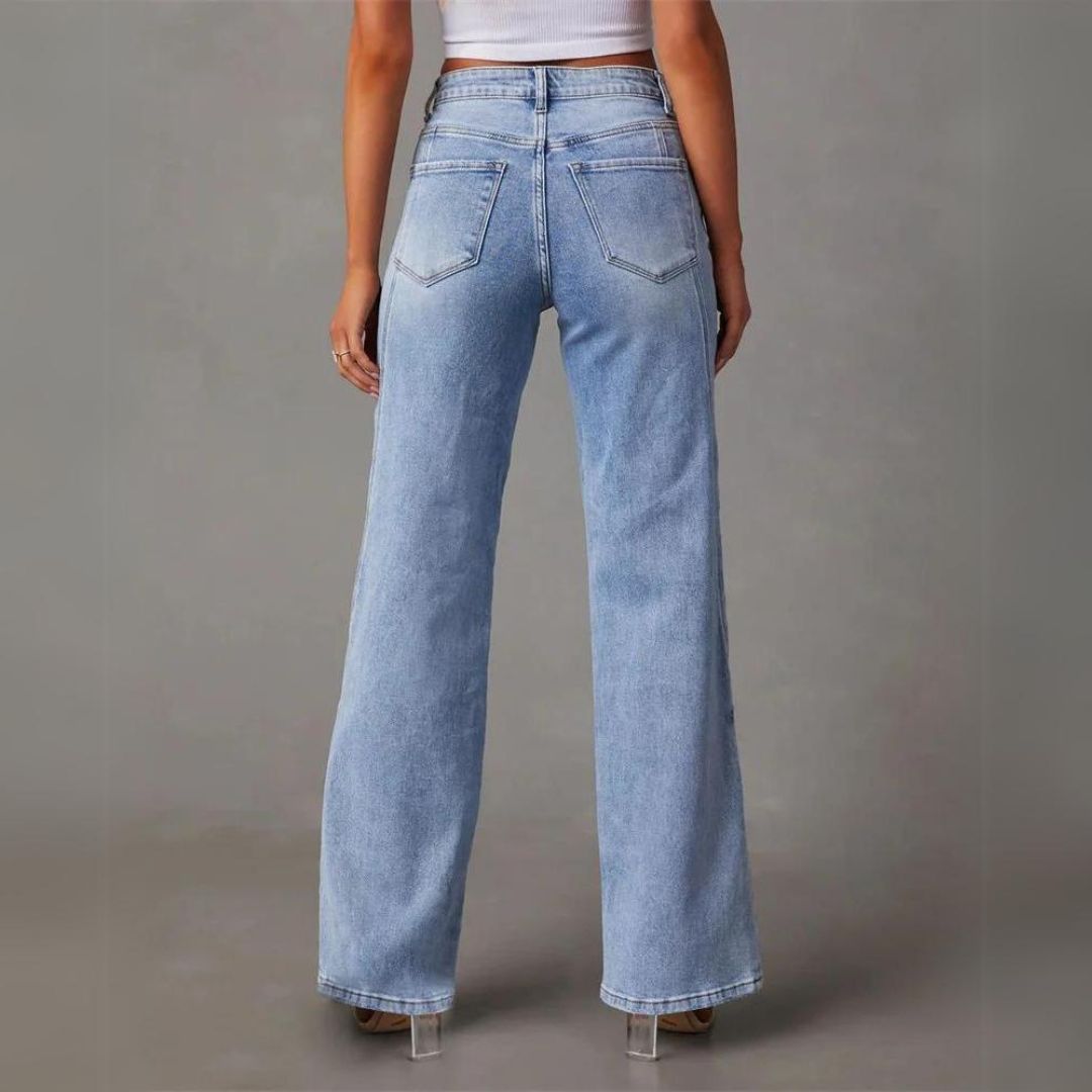 Mandy Flared Jeans - High Rise Soft Stretch Denim | KateMoon - photo 5