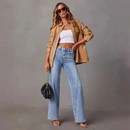 Mandy Flared Jeans - High Rise Soft Stretch Denim | KateMoon - photo 6