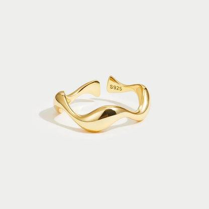 Marina Gold Wave Ring