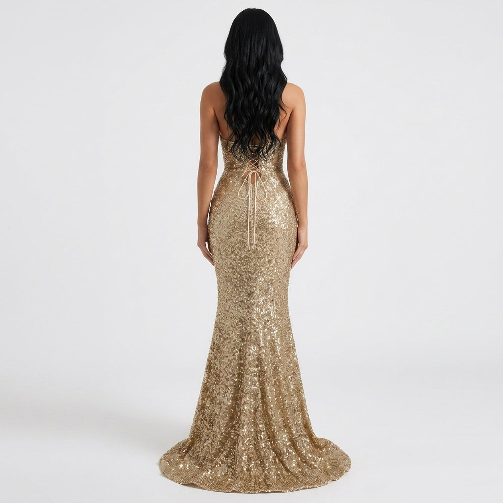 Marisol Strapless Sequin Mermaid Gown