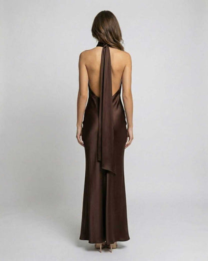Marlowe Satin Halter Maxi Dress