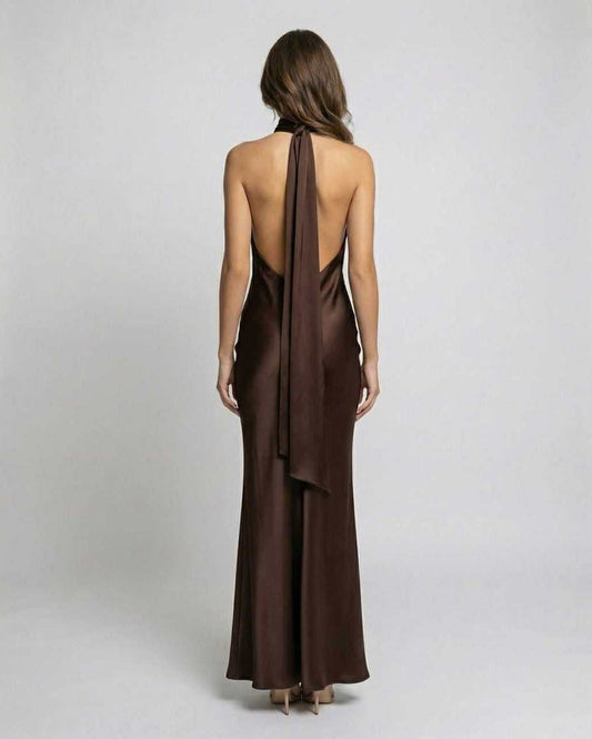 Marlowe Satin Halter Maxi Dress