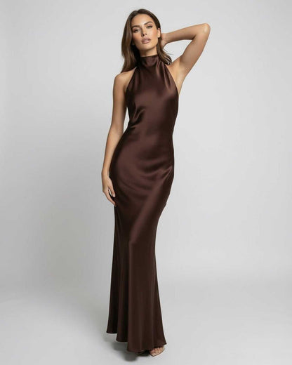 Marlowe Satin Halter Maxi Dress