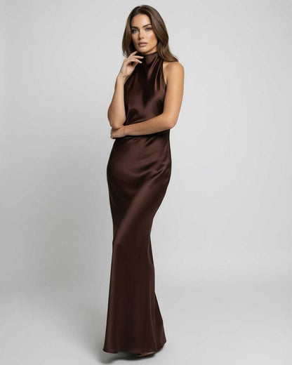 Marlowe Satin Halter Maxi Dress