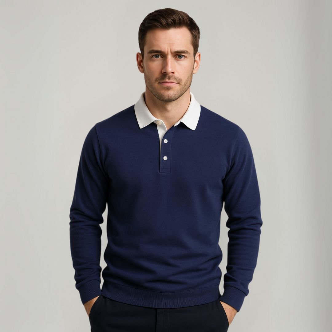 Maverick Long-Sleeve Polo Sweater - Soft, Breathable Fabric - photo 1