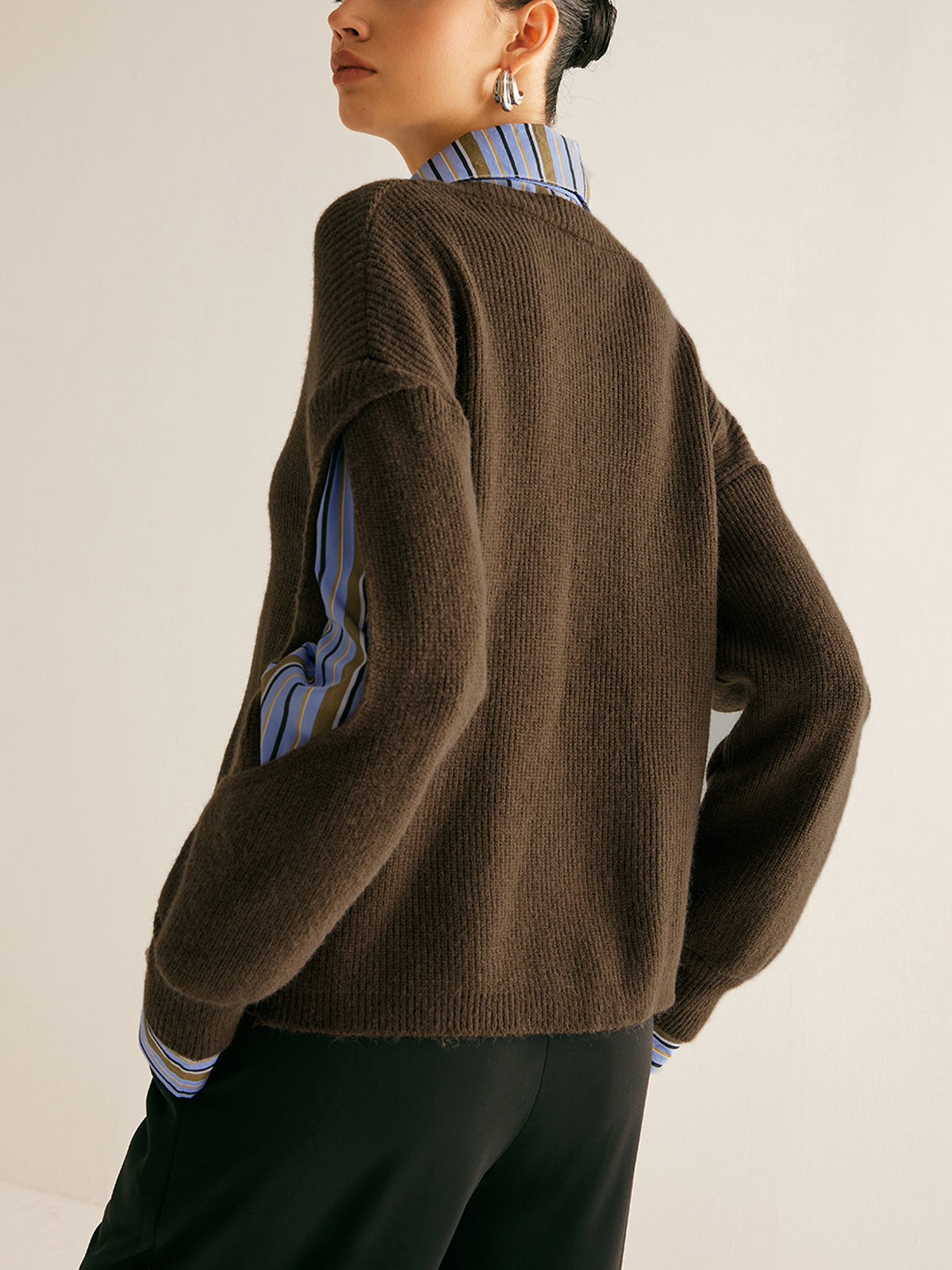 Maya Two-in-One Ribbed Cutout Jumper