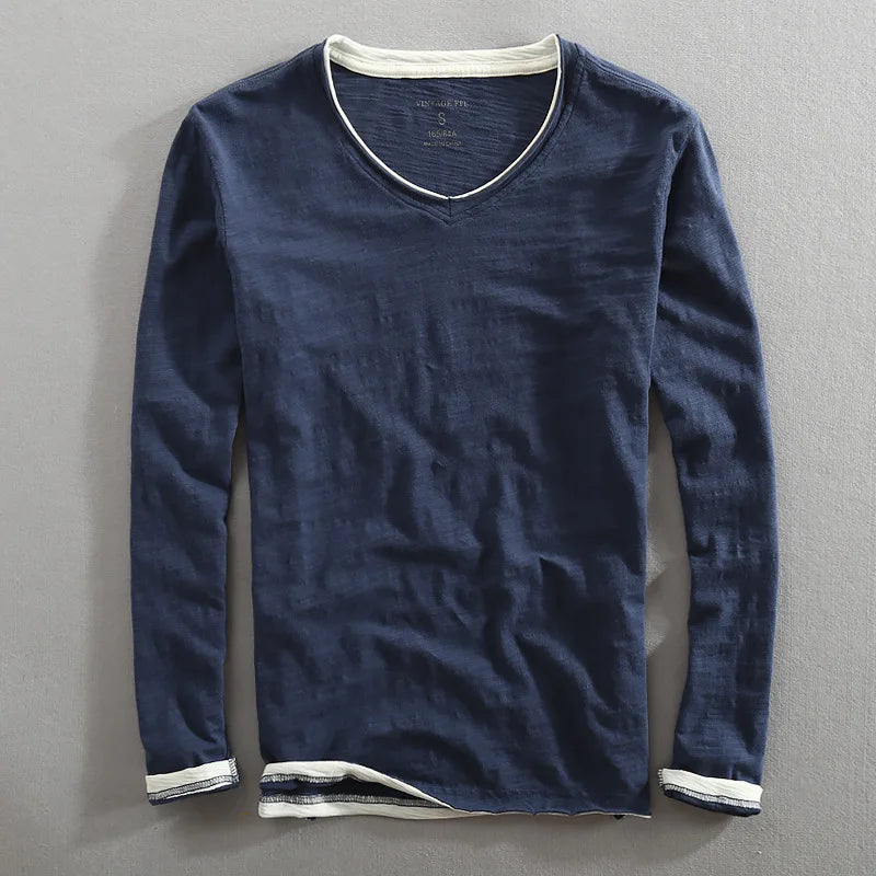 Men's V-Neck Long Sleeve Sweatshirt - Comfort Fit - photo 1