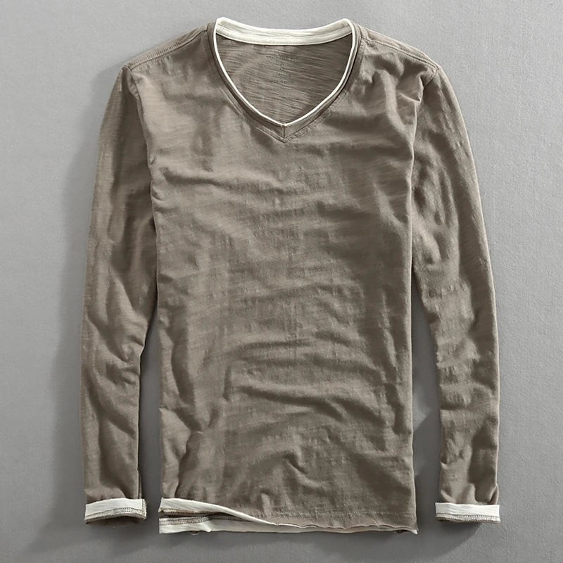 Men's V-Neck Long Sleeve Sweatshirt - Comfort Fit - photo 2