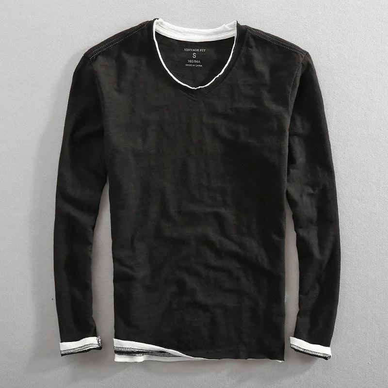 Men's V-Neck Long Sleeve Sweatshirt - Comfort Fit - photo 3