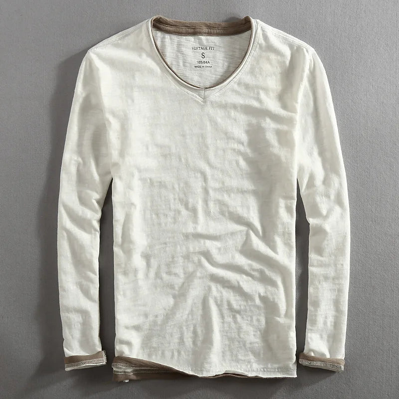 Men's V-Neck Long Sleeve Sweatshirt - Comfort Fit - photo 4