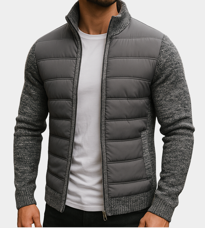 Men's Warming Sporty Jacket - Quilted Front & Knit Sleeves - photo 1