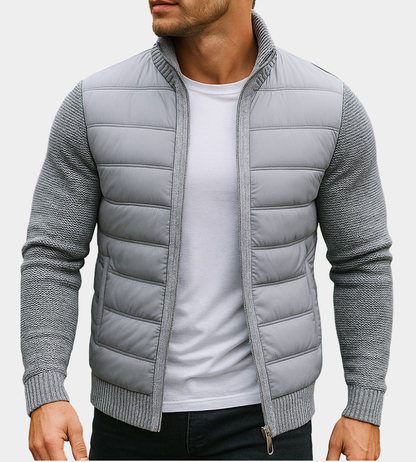 Men's Warming Sporty Jacket - Quilted Front & Knit Sleeves - photo 2