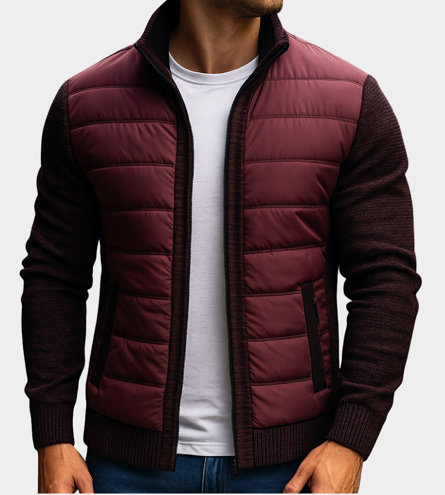 Men's Warming Sporty Jacket - Quilted Front & Knit Sleeves - photo 3
