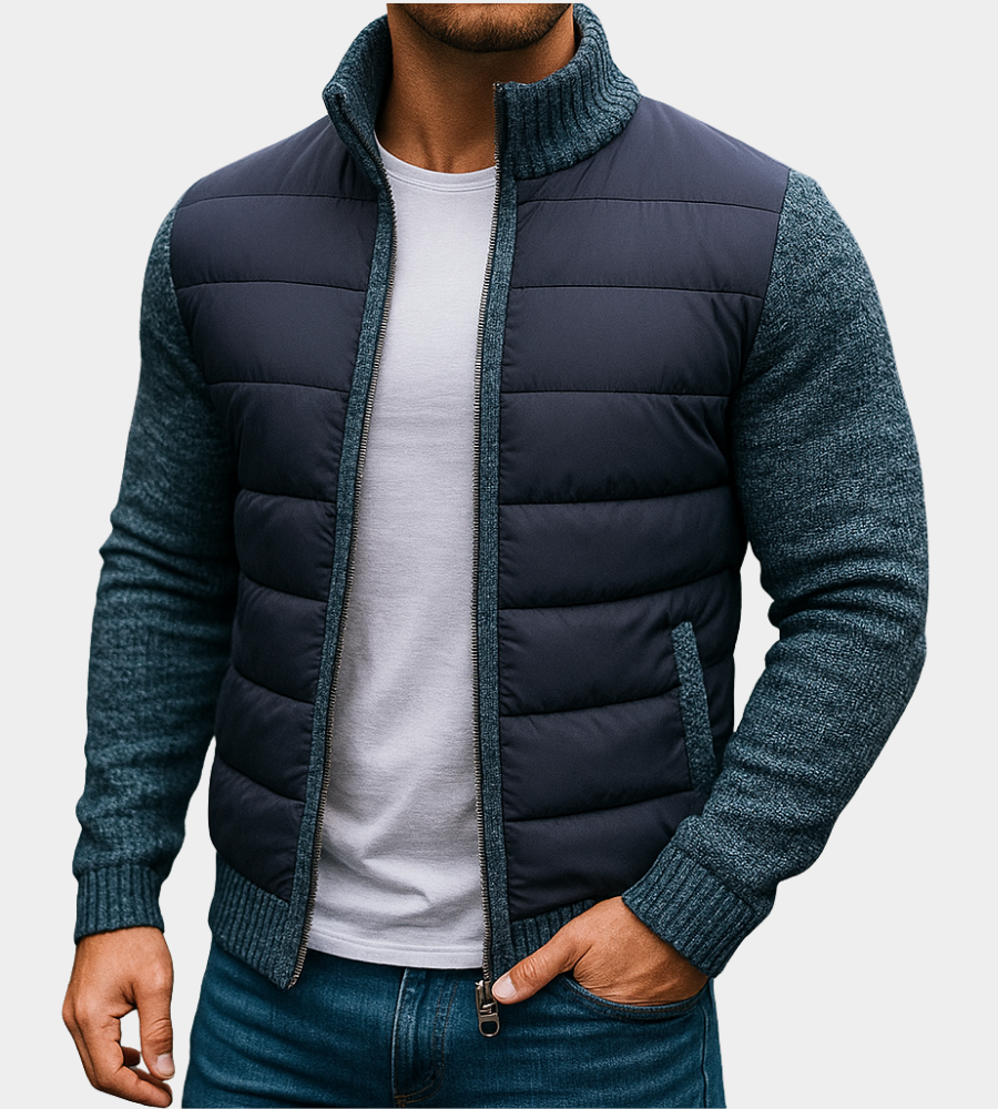 Men's Warming Sporty Jacket - Quilted Front & Knit Sleeves - photo 4