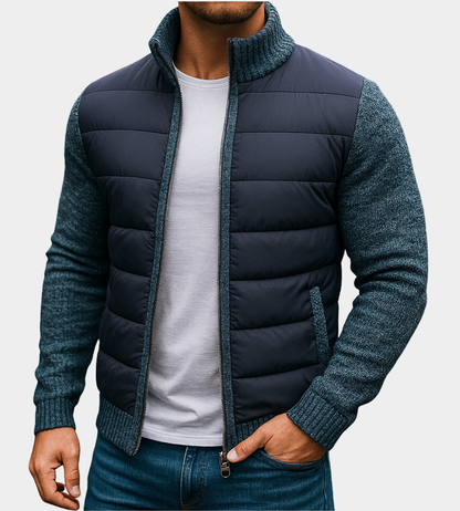 Men's Warming Sporty Jacket - Quilted Front & Knit Sleeves - photo 4