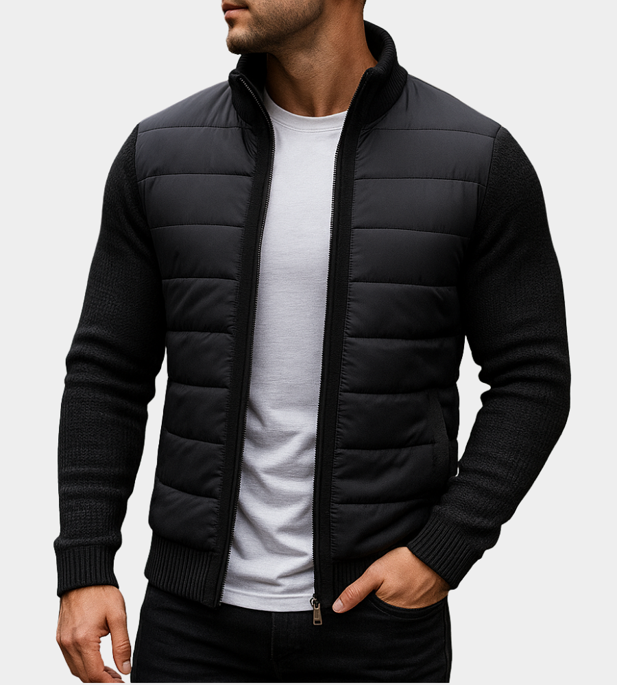Men's Warming Sporty Jacket - Quilted Front & Knit Sleeves - photo 5