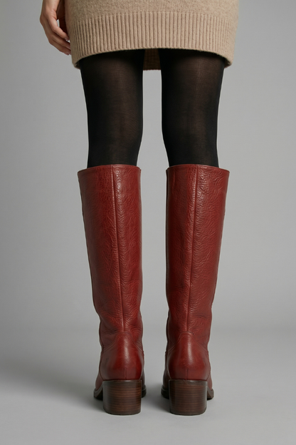 Mid-Calf Shaft Boots with Stacked Block Heel for Fall - photo 5