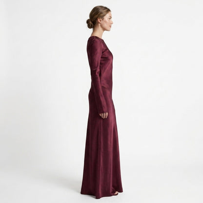 Mirabel Long-Sleeve Slim Maxi Gown