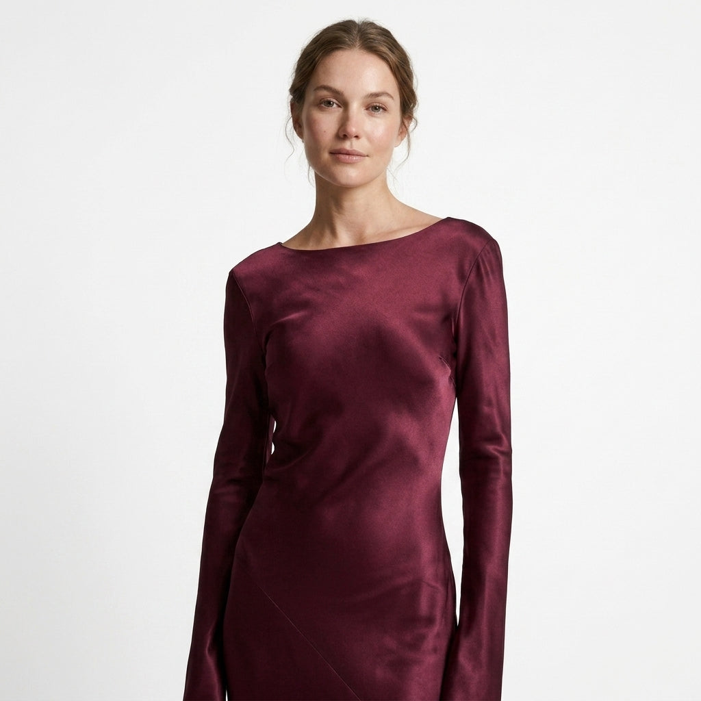 Mirabel Long-Sleeve Slim Maxi Gown