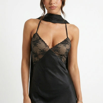 Monica Cowl-Neck Evening Dress