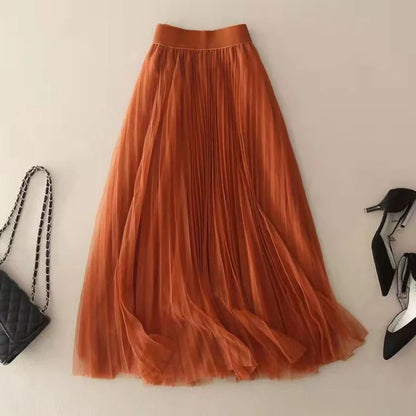Morgan Pleated Mesh Midi Skirt - photo 2