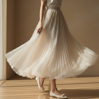 Morgan Pleated Mesh Midi Skirt - photo 3
