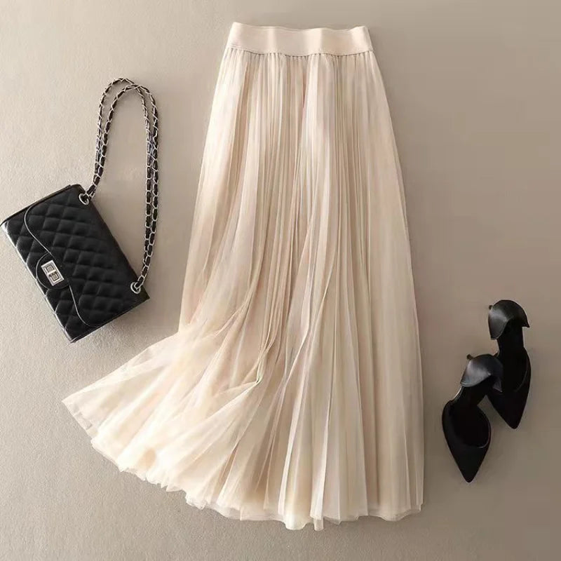 Morgan Pleated Mesh Midi Skirt - photo 4