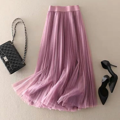 Morgan Pleated Mesh Midi Skirt - photo 5