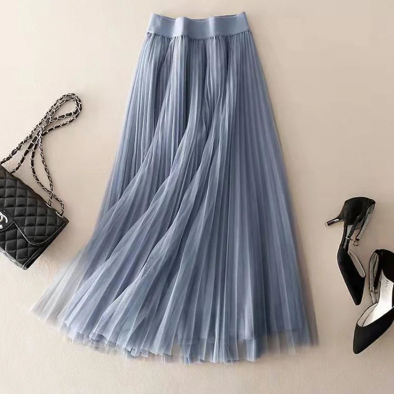 Morgan Pleated Mesh Midi Skirt - photo 6