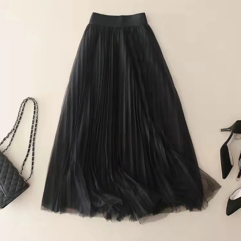 Morgan Pleated Mesh Midi Skirt - photo 7