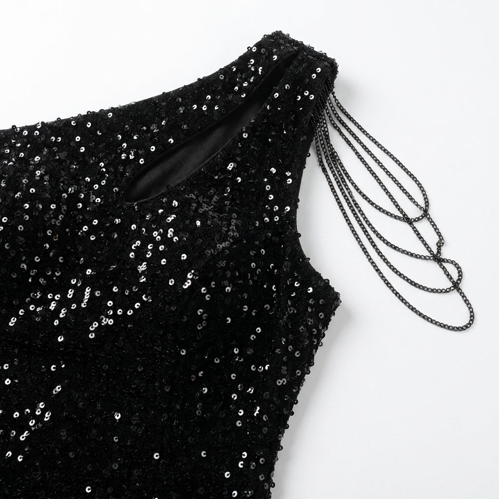 Natalia Sequin One-Shoulder Mini Dress