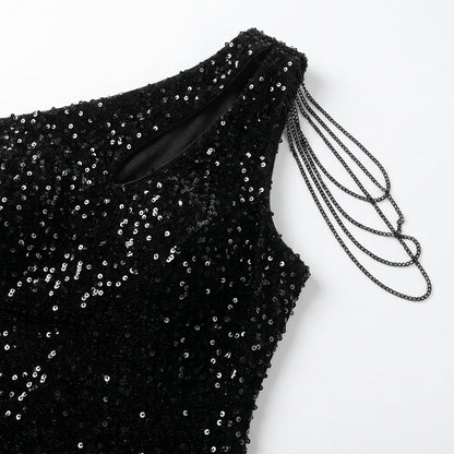 Natalia Sequin One-Shoulder Mini Dress
