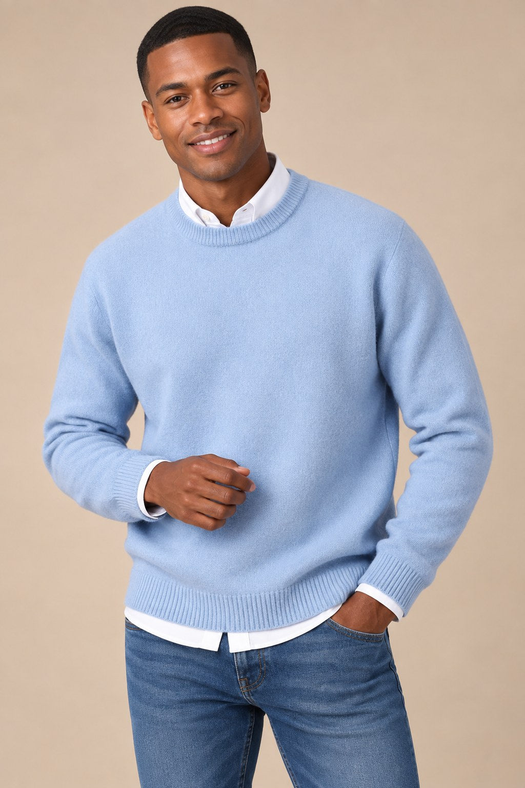 Nathan Men's Soft Knit Crew-Neck Jumper