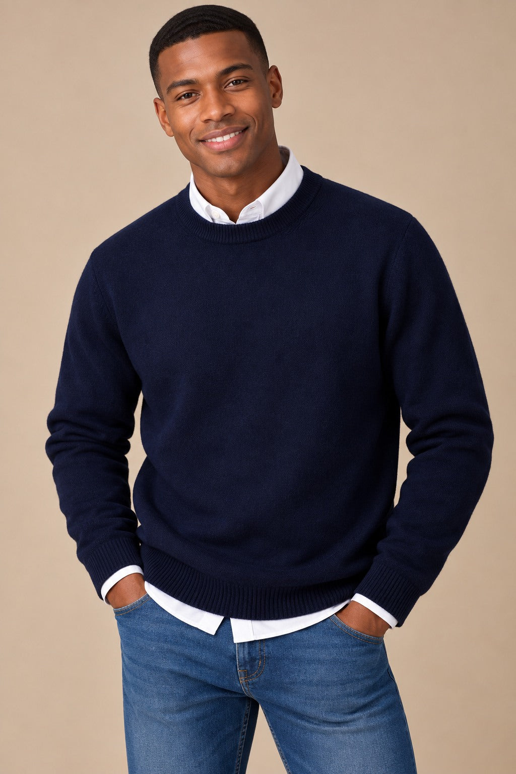 Nathan Men's Soft Knit Crew-Neck Jumper